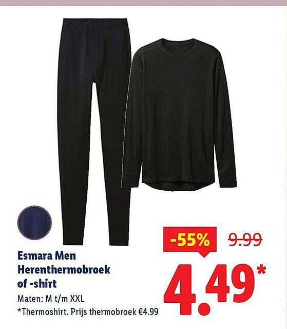Esmara Men Herenthermobroek of -shirt