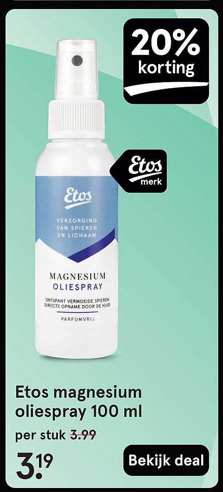 Etos magnesium oliesspray 100 ml