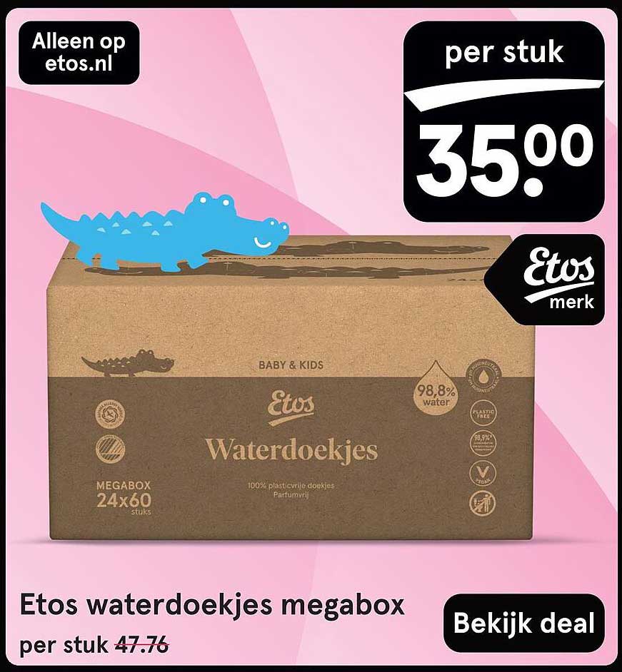 Etos waterdoekjes megabox