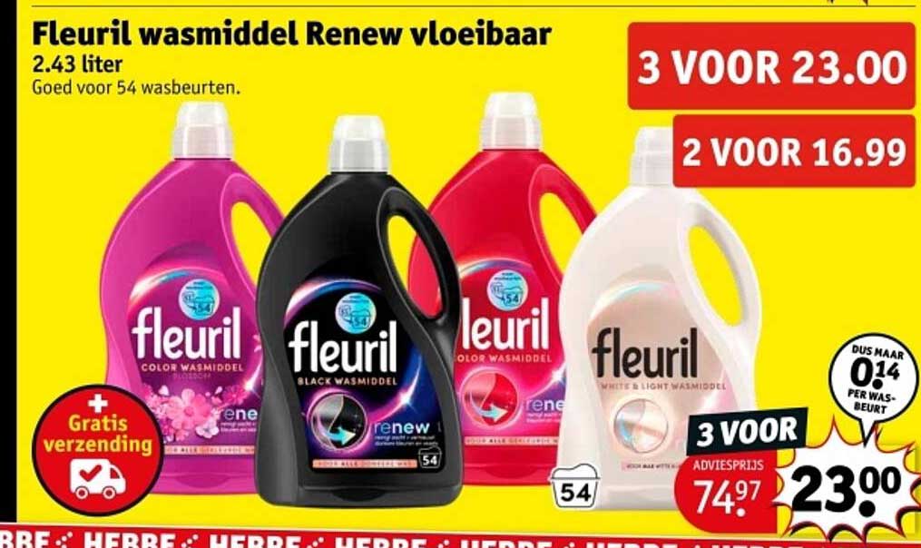 Fleuril wasmiddel Renew vloeibaar 2.43 liter