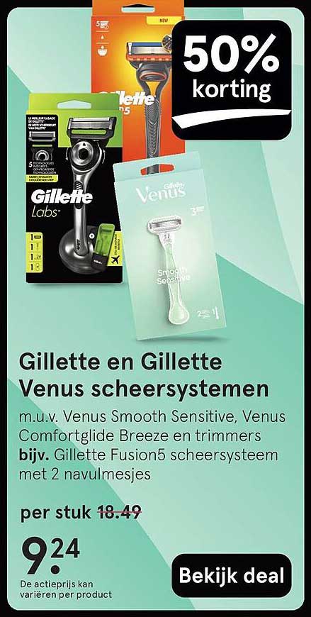 Gillette en Gillette Venus scheersystemen