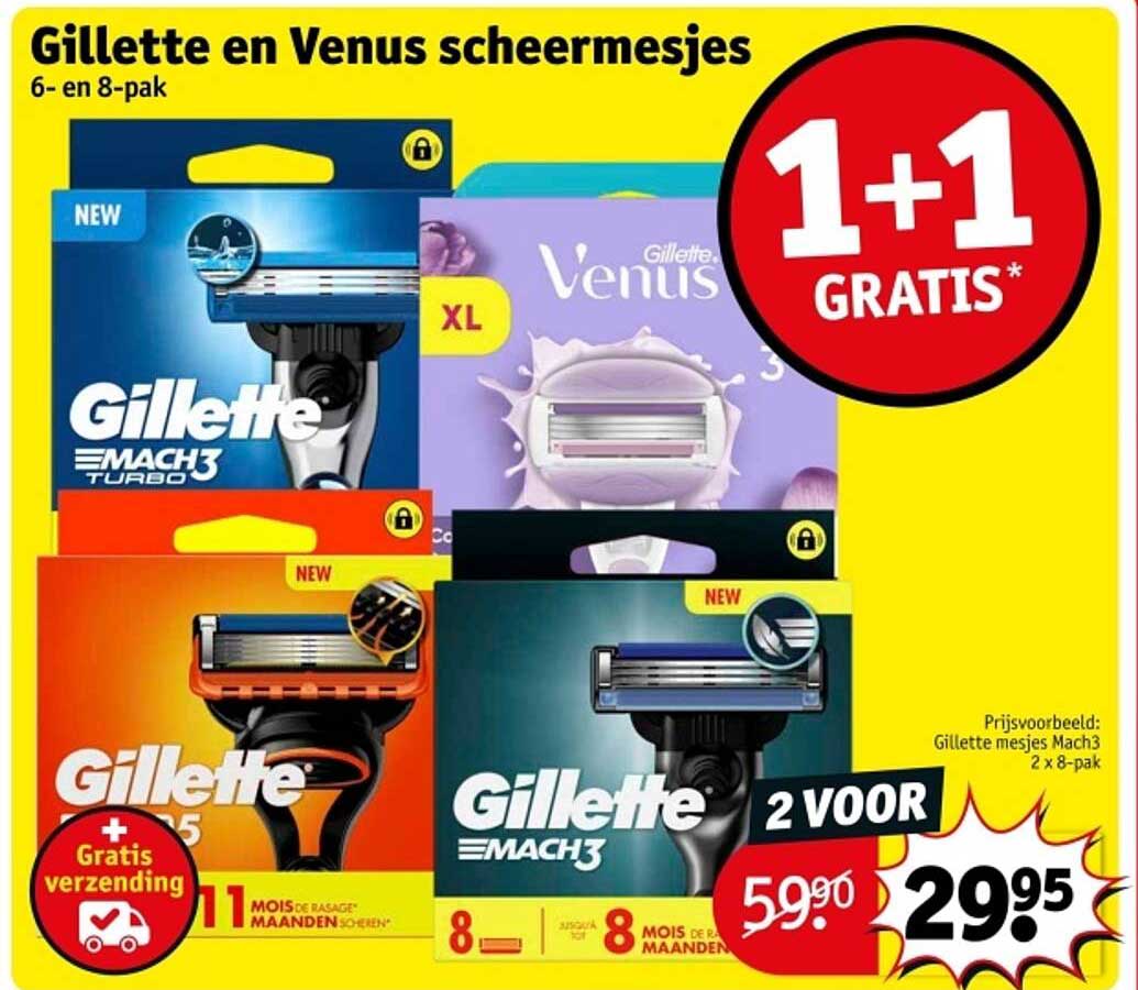 Gillette en Venus scheermesjes 6- en 8-pak