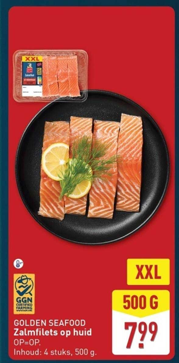 GOLDEN SEAFOOD Zalmfilets op huid