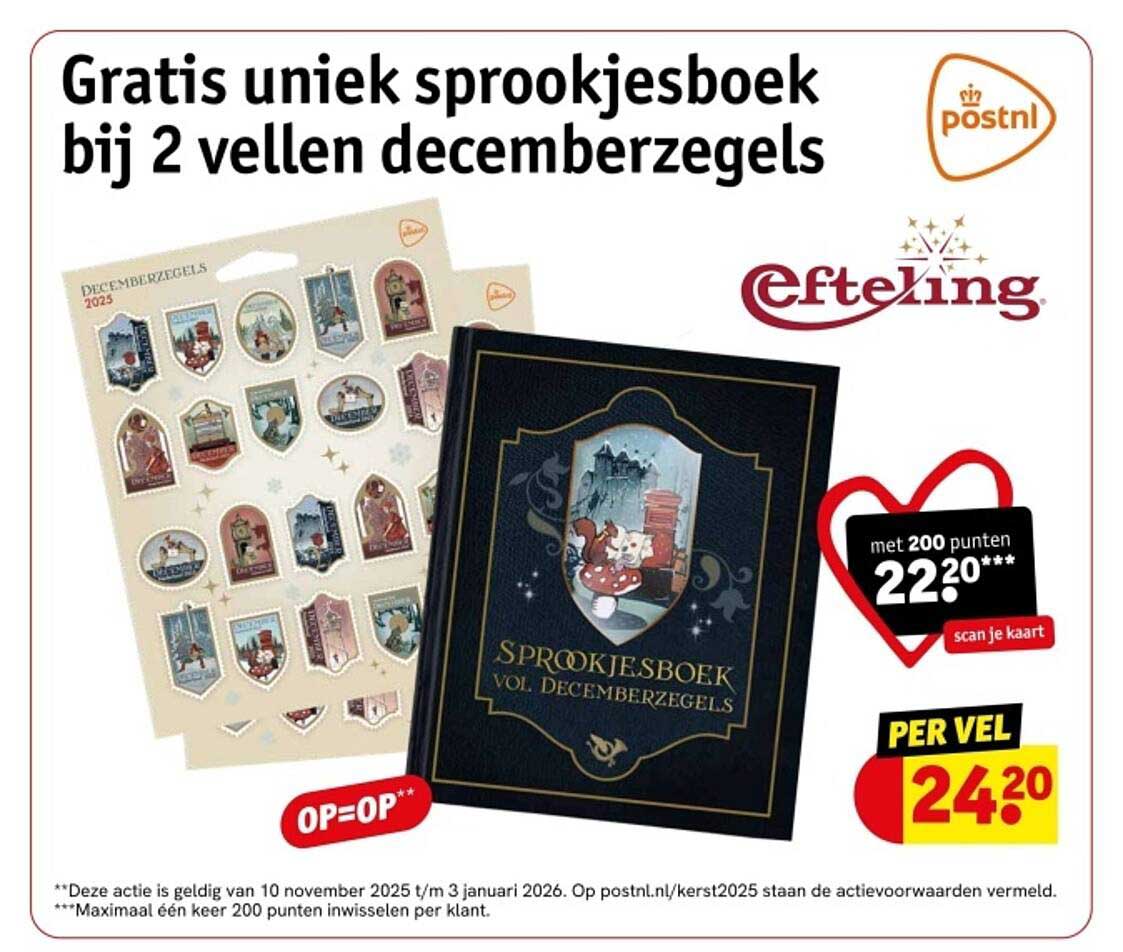 Gratis uniek sprookjesboek bij 2 vellen decemberzegels