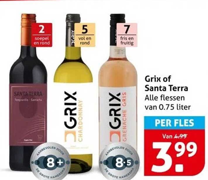 Grix of Santa Terra - Alle flessen van 0.75 liter