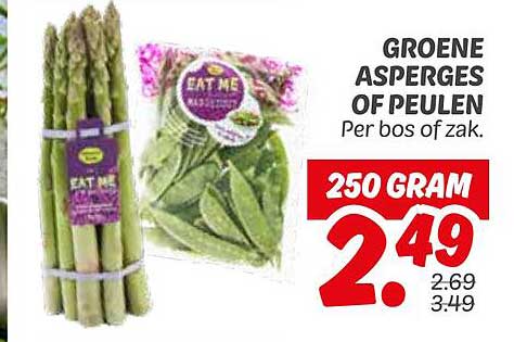 Groene Asperges of Peulen Per bos of zak.