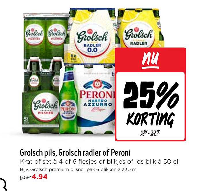 Grolsch pils, Grolsch radler of Peroni