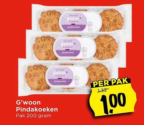 G'woon Pindakoeken Pak 200 gram