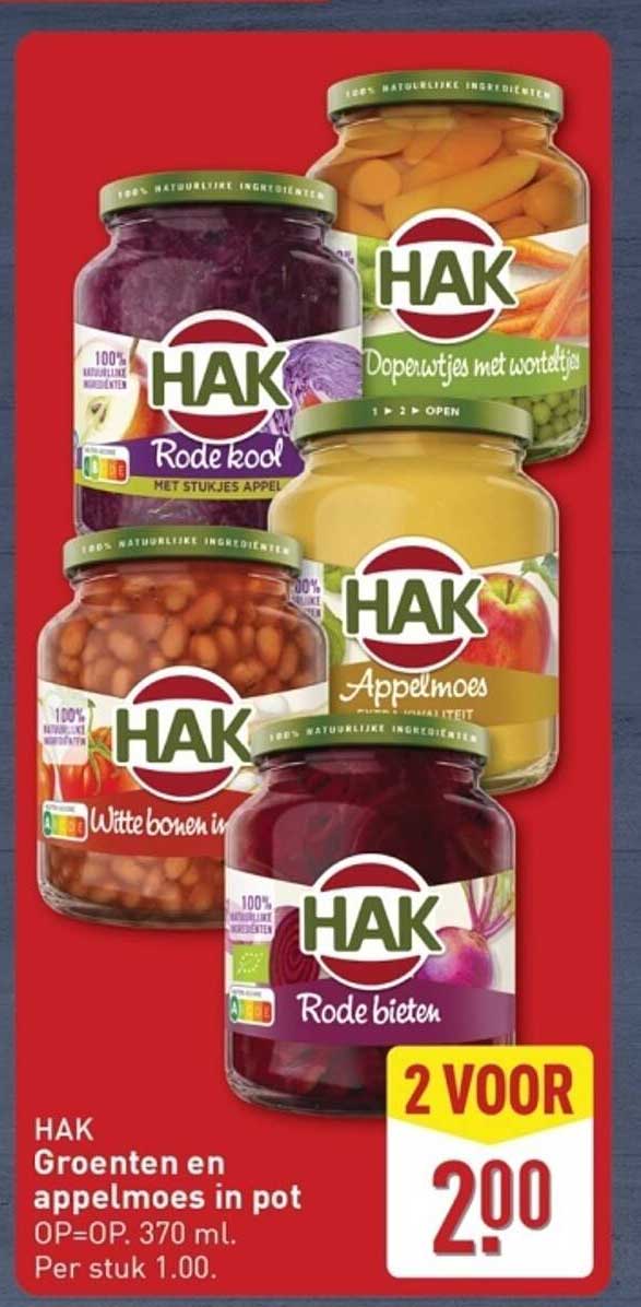 HAK Groenten en appelmoes in pot
