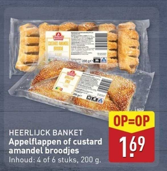 HEERLIJK BANKET Appelflappen of custard amandel broodjes