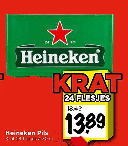 Heineken Pils Krat 24 flesjes à 30 cl