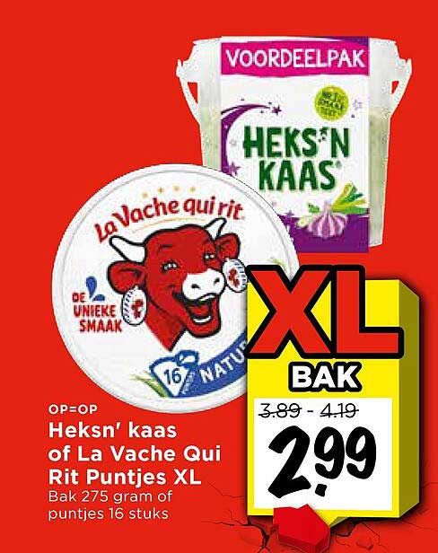 Heksn' kaas of La Vache Qui Rit Puntjes XL
