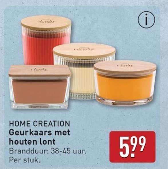 HOME CREATION Geurkaars met houten lont