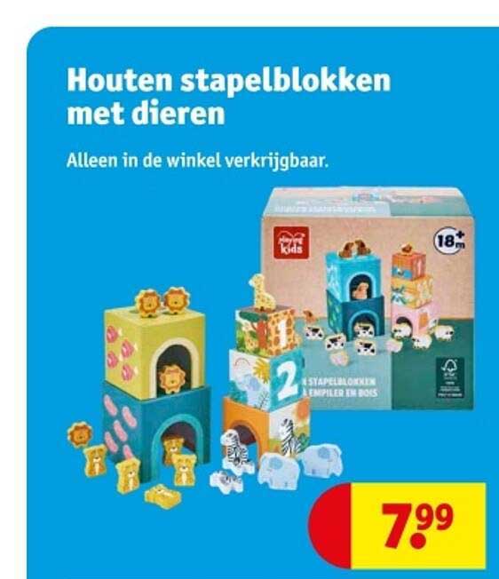 Houten stapelblokken met dieren