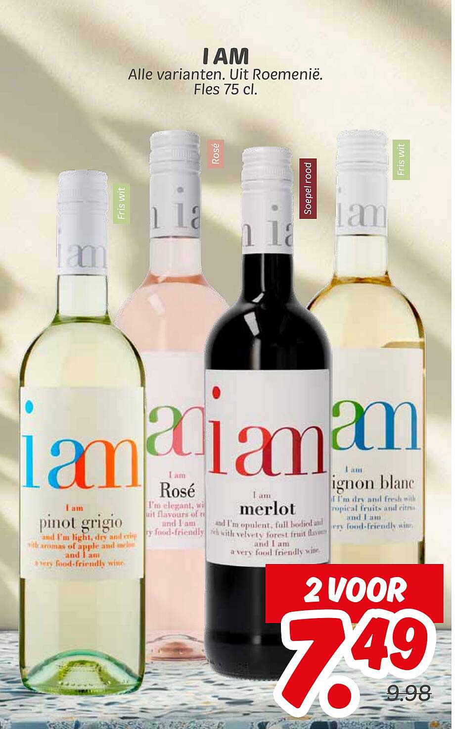 I AM Alle varianten. Uit Roemenië. Fles 75 cl.