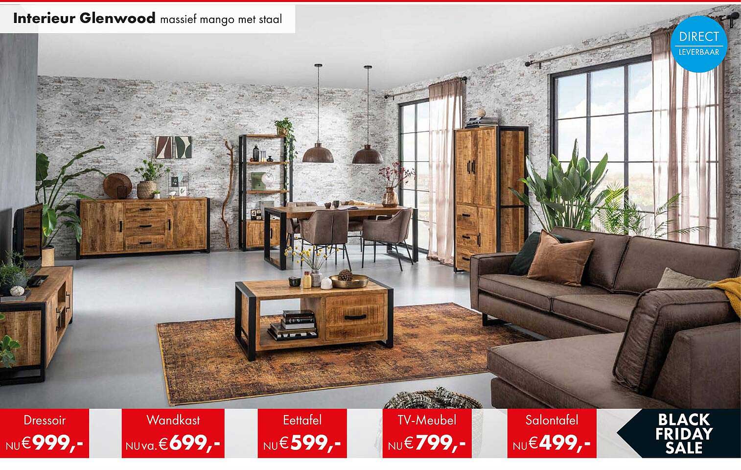 Interieur Glenwood massief mango met staal