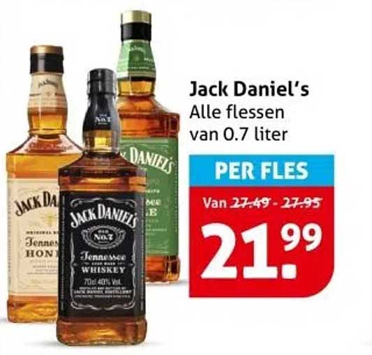 Jack Daniel's Alle flessen van 0.7 liter