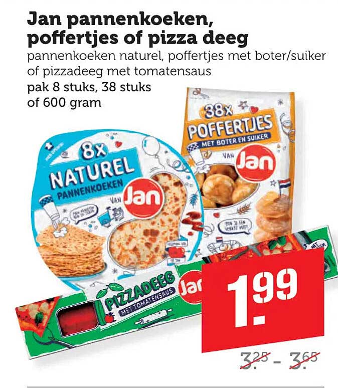 Jan pannenkoeken, poffertjes of pizza deeg