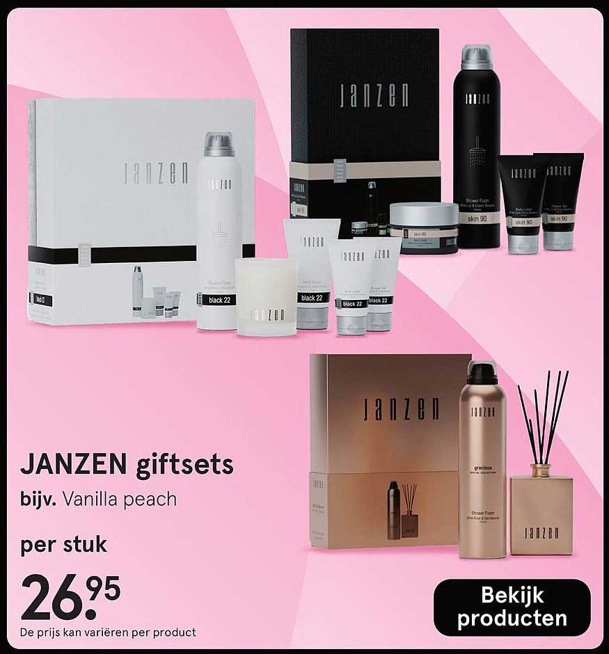 JANZEN giftsets bijv. Vanilla peach