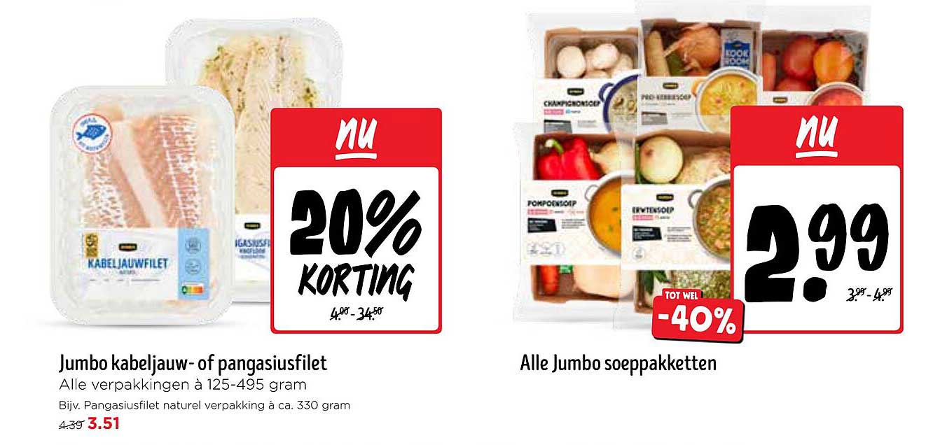 Jumbo kabeljauw- of pangasiusfilet