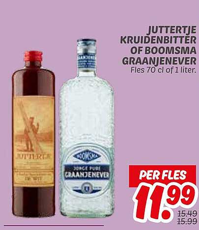 Juttertje Kruidenbitter of Boomsma Graanjenever