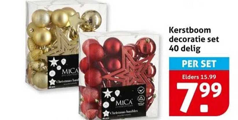 Kerstboom decoratie set 40 delig