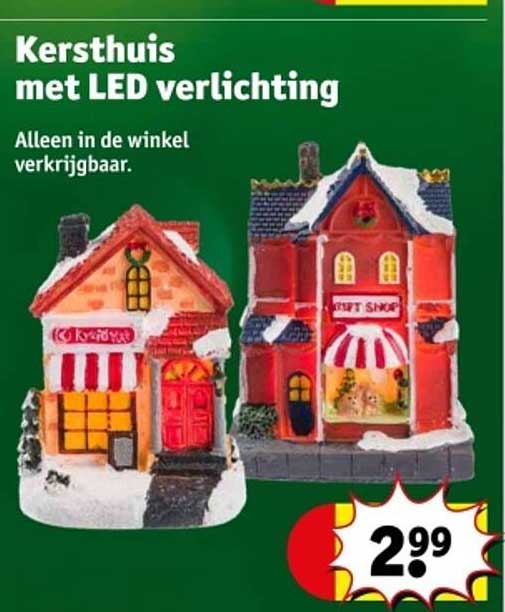 Kersthuis met LED verlichting