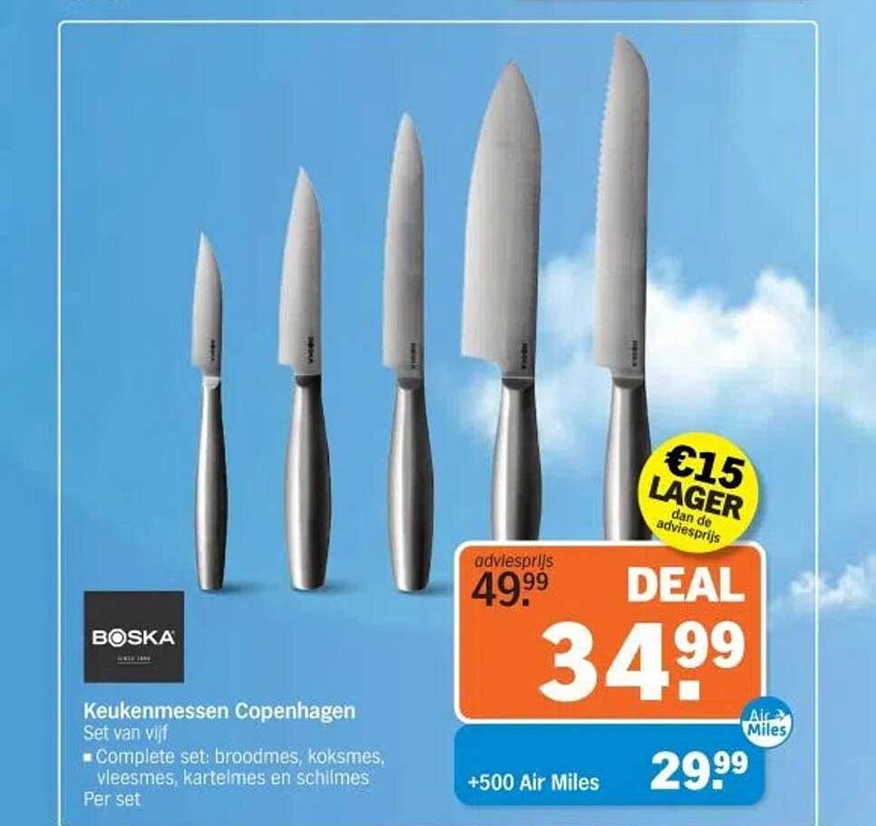 Keukenmessenset Copenhagen Set van vijf