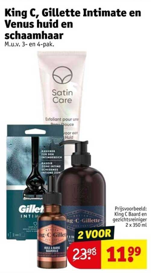 King C, Gillette Intimate en Venus huid en schaamhaar