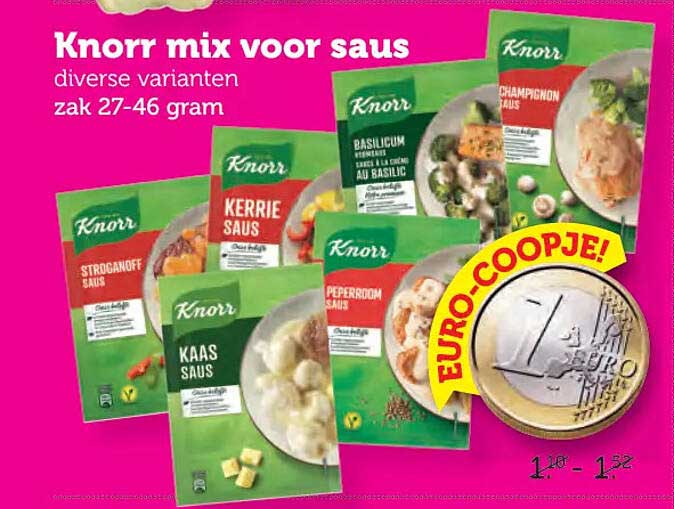 Knorr mix voor saus diverse varianten zak 27-46 gram