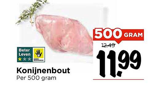 Konijnenbout Per 500 gram