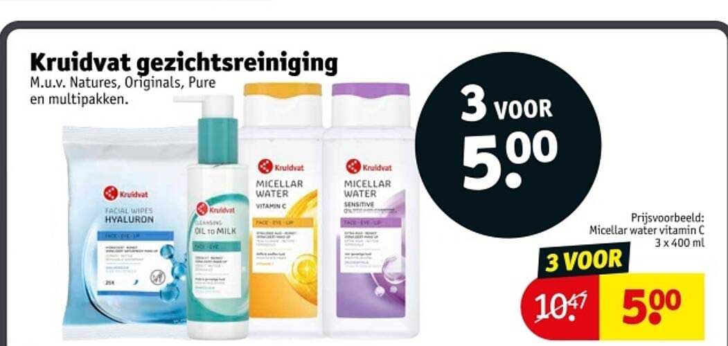 Kruidvat gezichtsreiniging M.u.v. Natures, Originals, Pure en multipakken