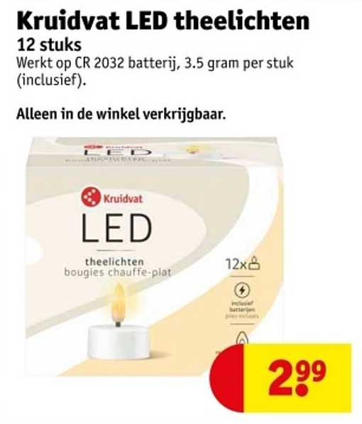 Kruidvat LED theelichten 12 stuks