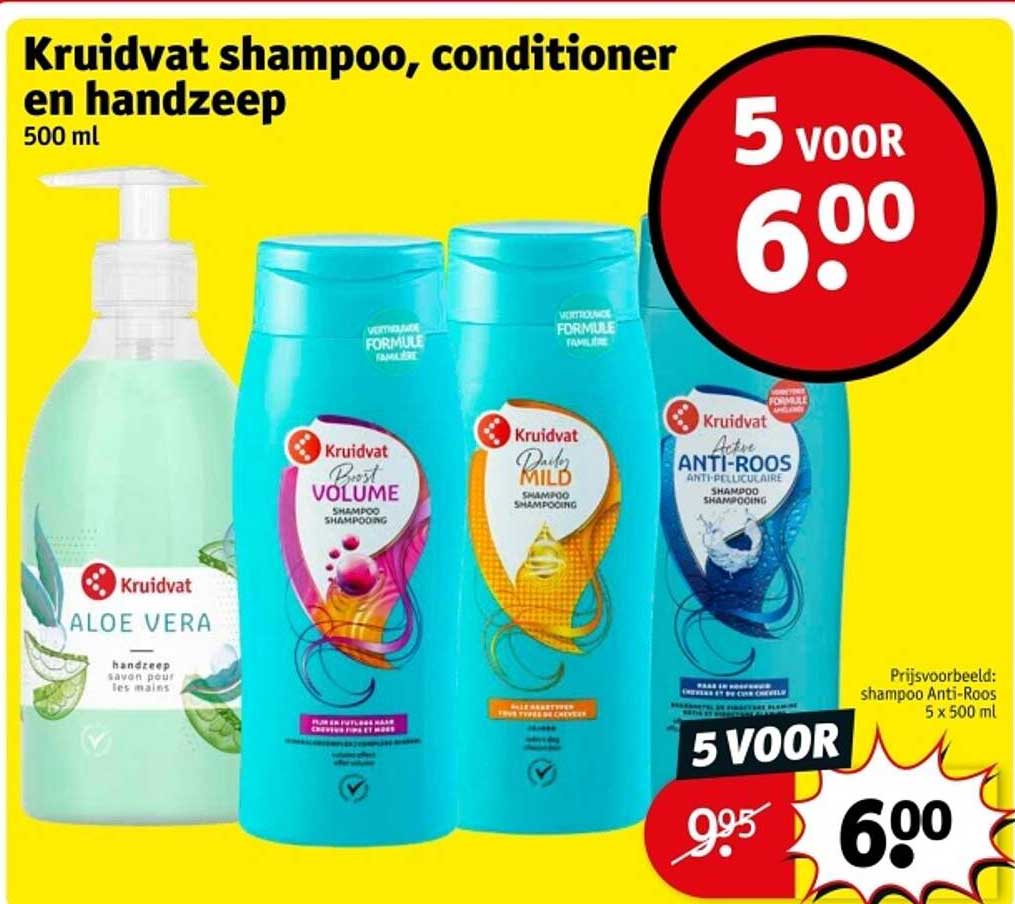 Kruidvat shampoo, conditioner en handzeep 500 ml