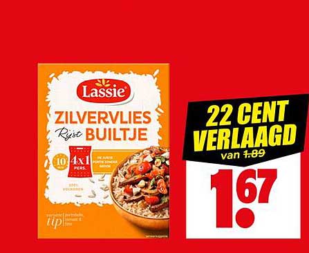 Lassie Zilvervlies Rijst Buitje