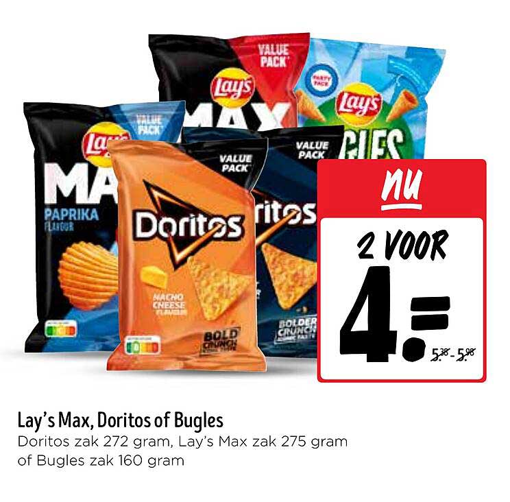 Lay’s Max, Doritos of Bugles