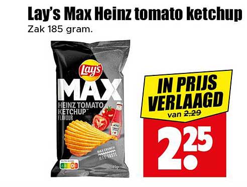 Lay's Max Heinz tomato ketchup Zak 185 gram