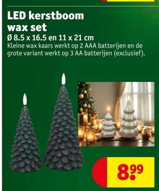 LED kerstboom wax set