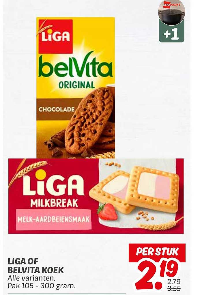 LIGA OF BELVITA KOEK Alle varianten. Pak 105 - 300 gram.
