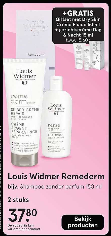 Louis Widmer Remederm bijv. Shampoo zonder parfum 150 ml