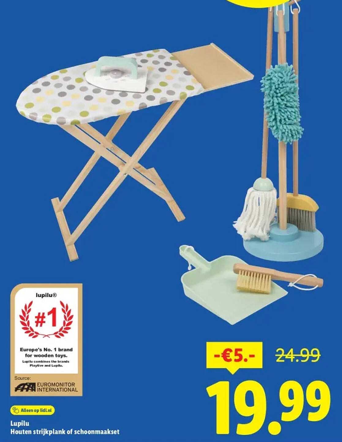 Lupilu Houten strijkplank of schoonmaakset