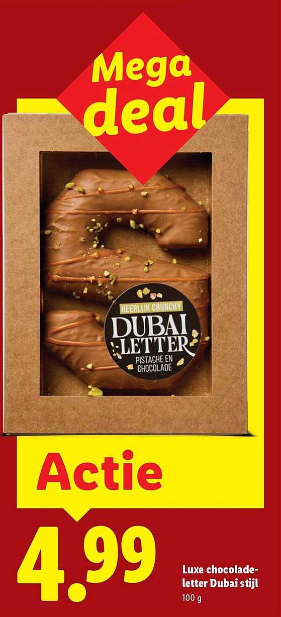 Luxe chocoladeletter Dubai stijl