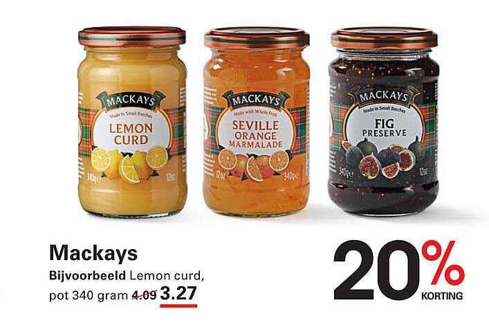 Mackays Lemon Curd, pot 340 gram