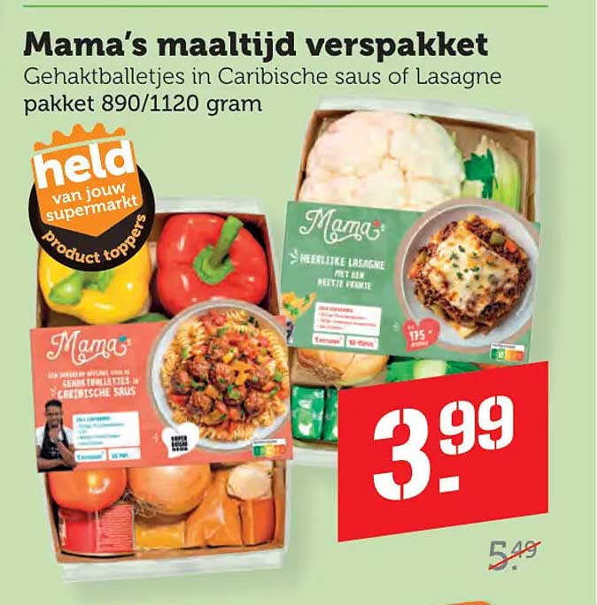 Mama's maaltijd verspaket