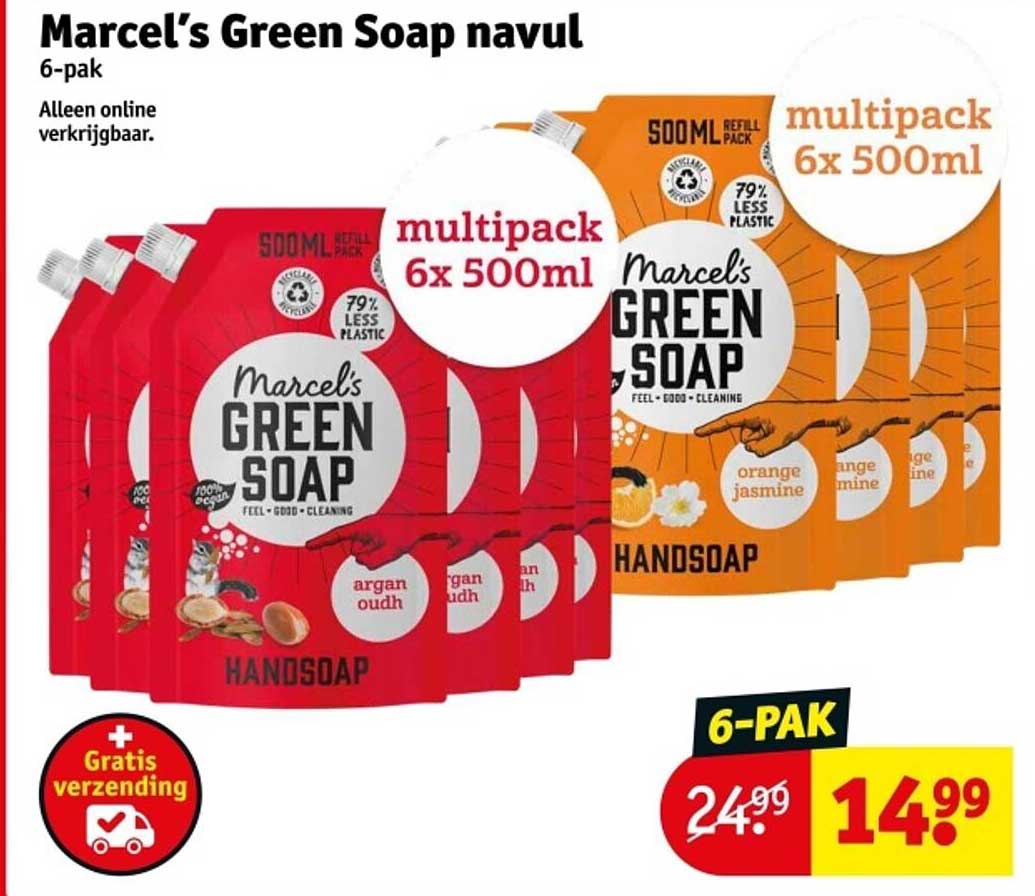 Marcel’s Green Soap navul 6-pak