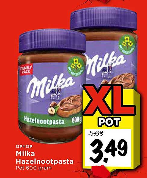 Milka Hazelnootpasta Pot 600 gram