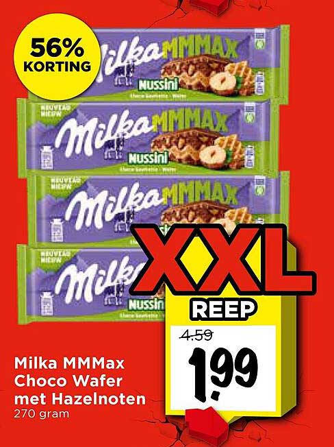 Milka MMMax Choco Wafer met Hazelnoten