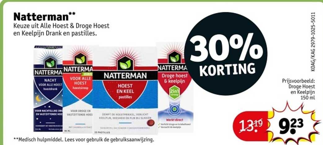 Natterman** Keuze uit Alle Hoest & Droge Hoest en Keelpijn Drank en pastilles.