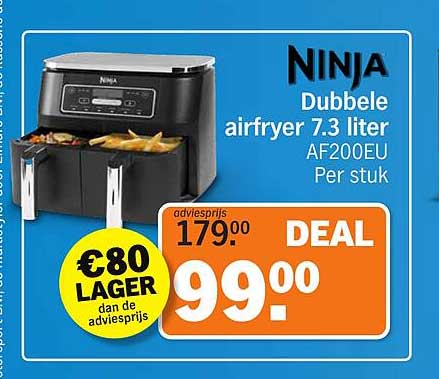 NINJA Dubbele airfryer 7.3 liter AF200EU