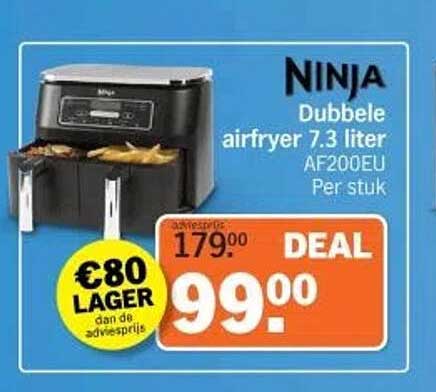 Ninja Dubbele airfryer 7.3 liter AF200EU Per stuk